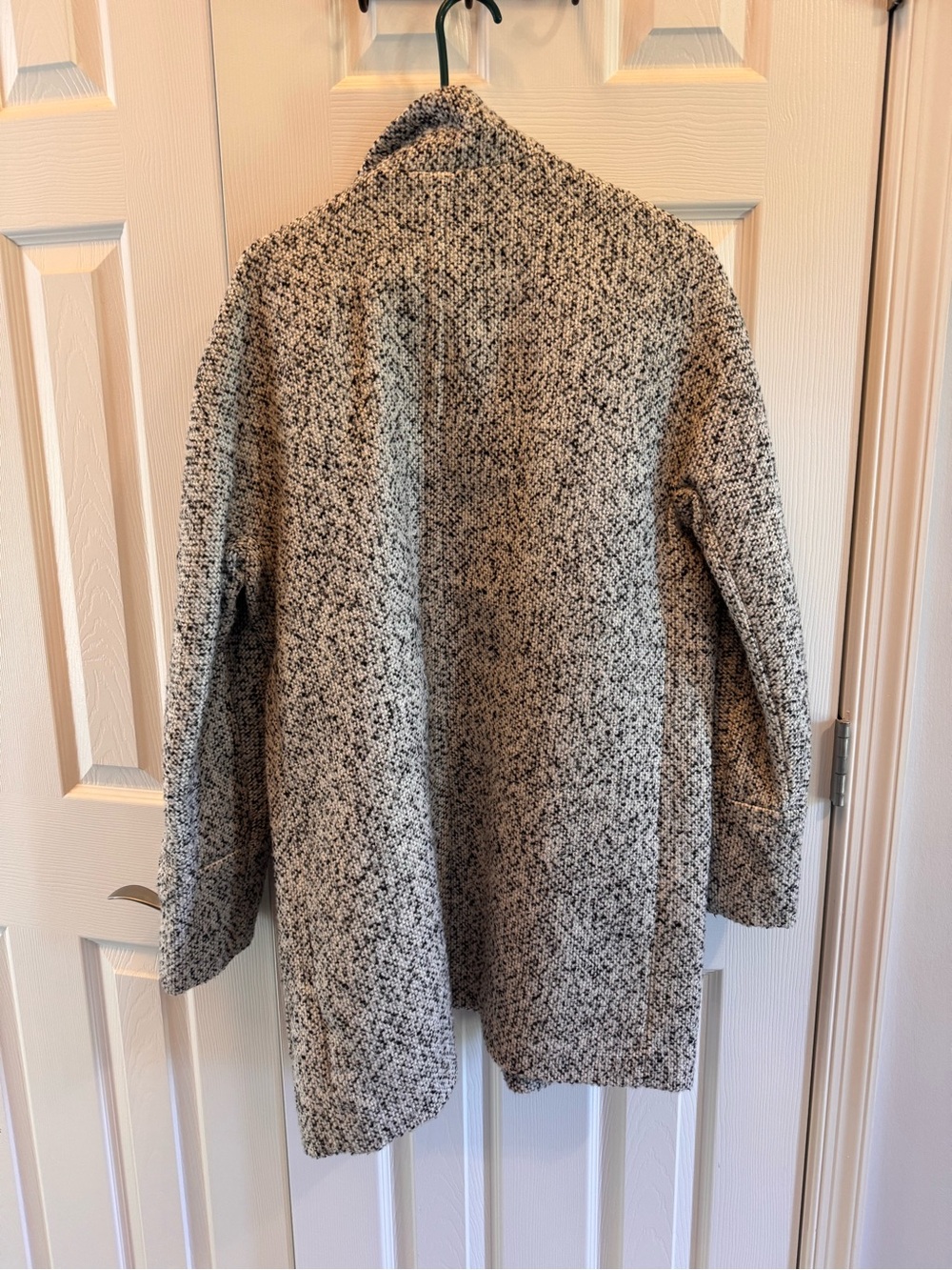 J. Crew Speckled Grey Bouclé Open Coat